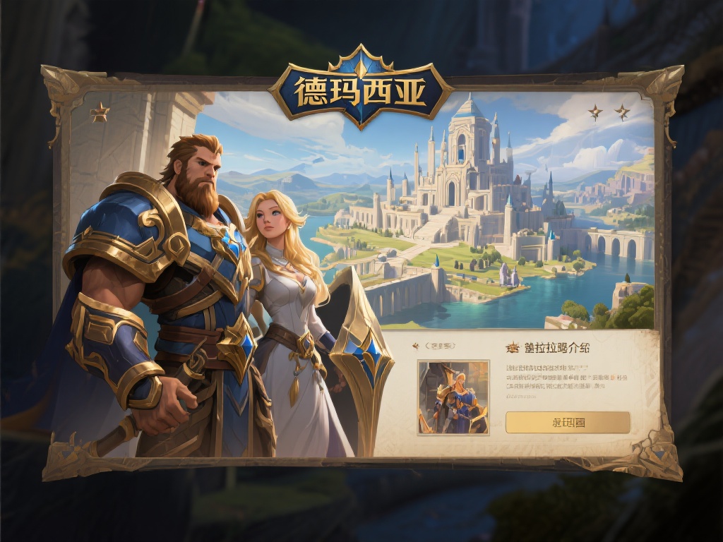 访问LOL官网首页,探索游戏背景与设定 例如,点击进入“德玛西亚”地区的介绍,你